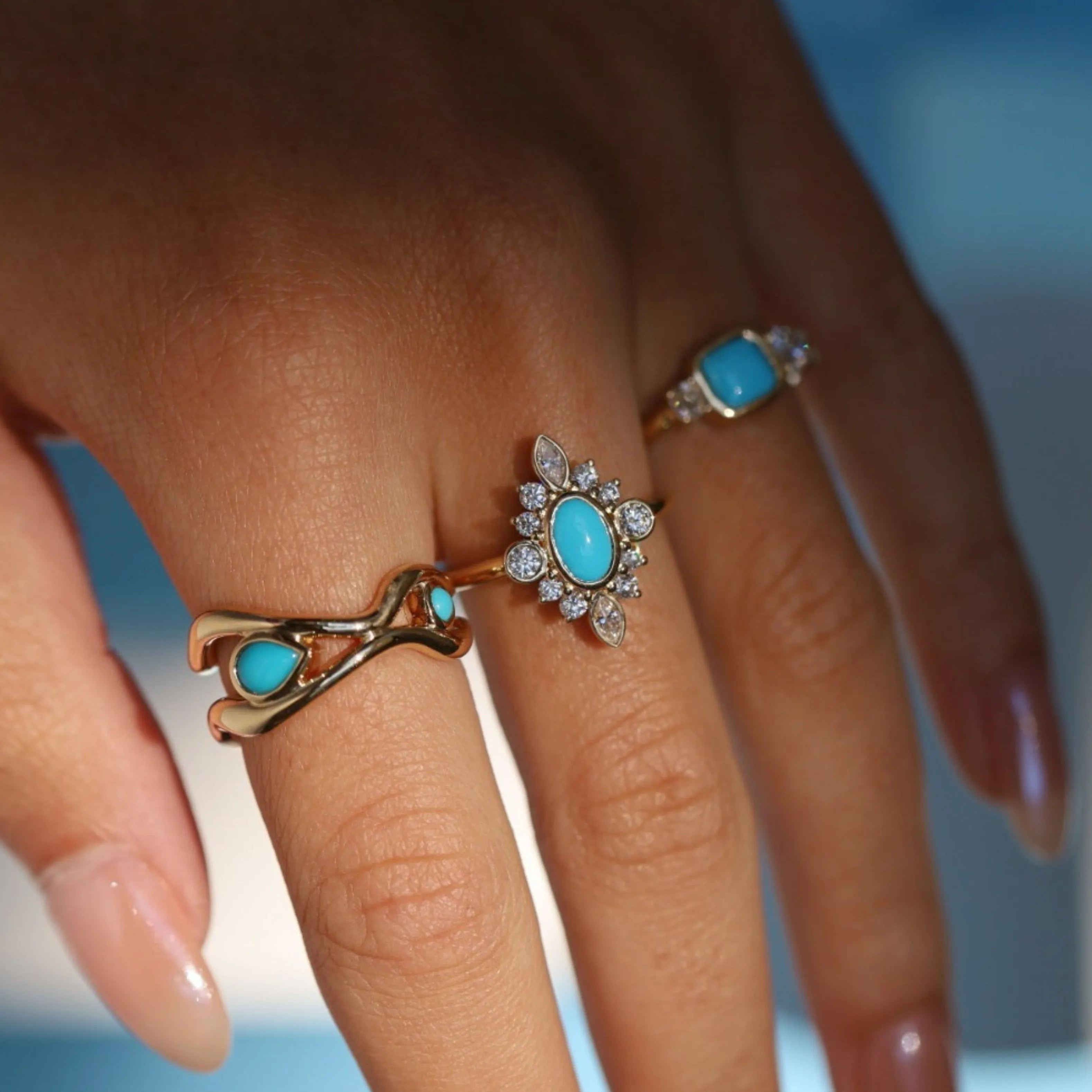 0.58ct Turquoise Scarlette Compass Ring sold by Marrow Fine product image thumbnail 2