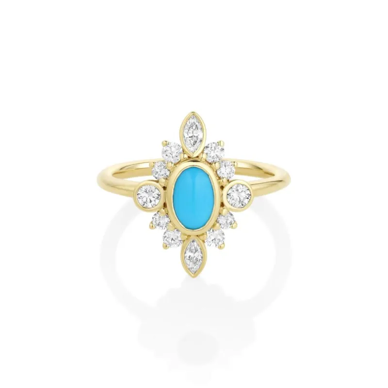 0.58ct Turquoise Scarlette Compass Ring sold by Marrow Fine