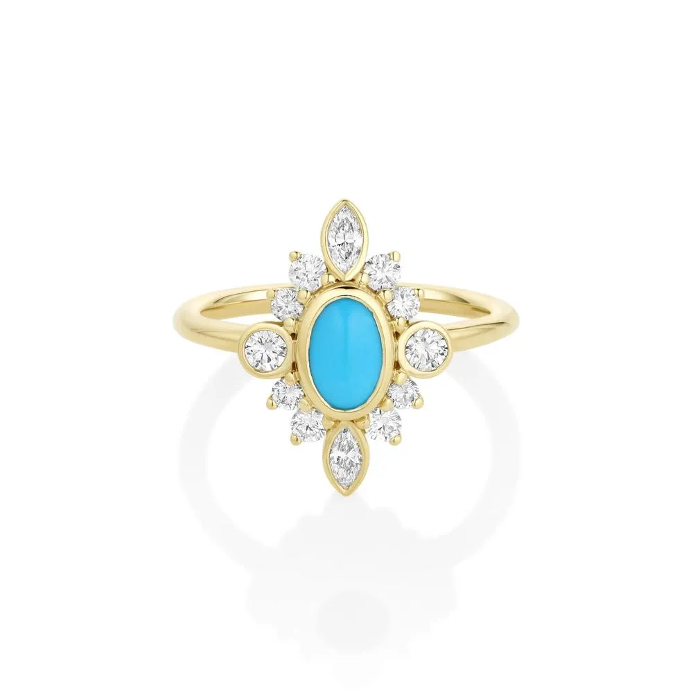 0.58ct Turquoise Scarlette Compass Ring sold by Marrow Fine