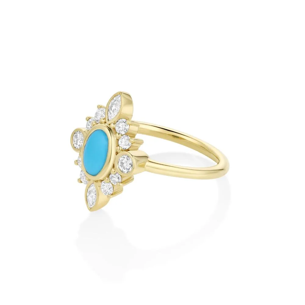 0.58ct Turquoise Scarlette Compass Ring sold by Marrow Fine product image thumbnail 3