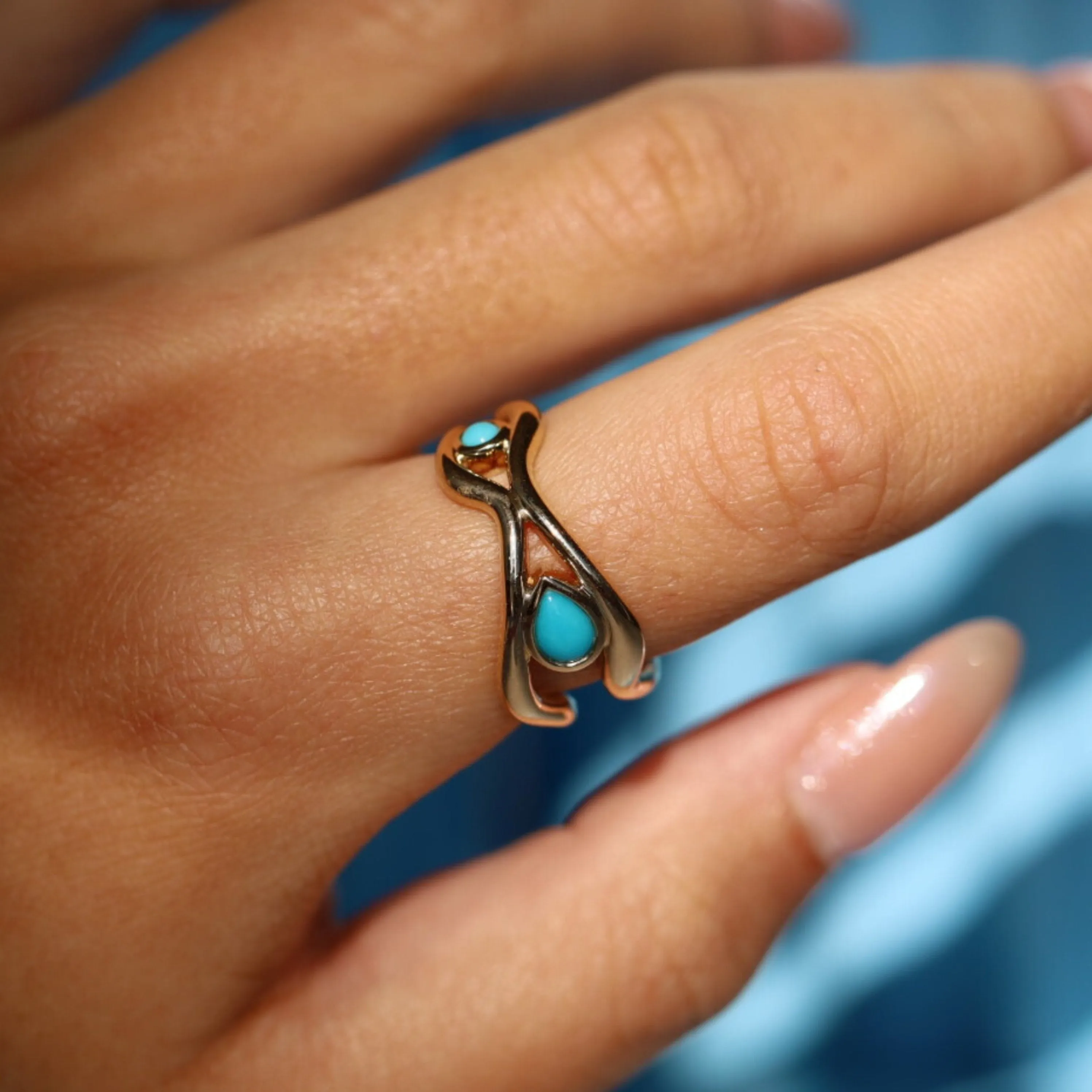 Turquoise Freeform Gold Ring sold by Marrow Fine product image thumbnail 2