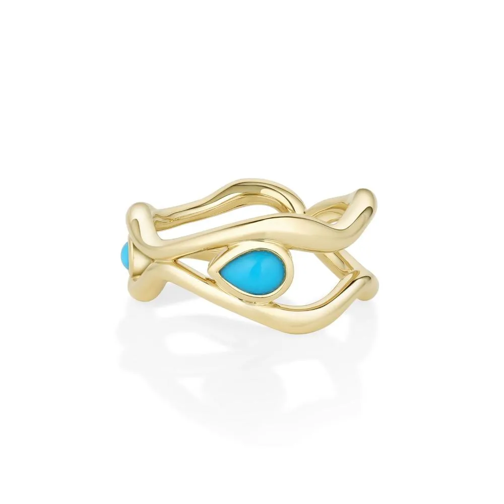 Turquoise Freeform Gold Ring sold by Marrow Fine product image thumbnail 3