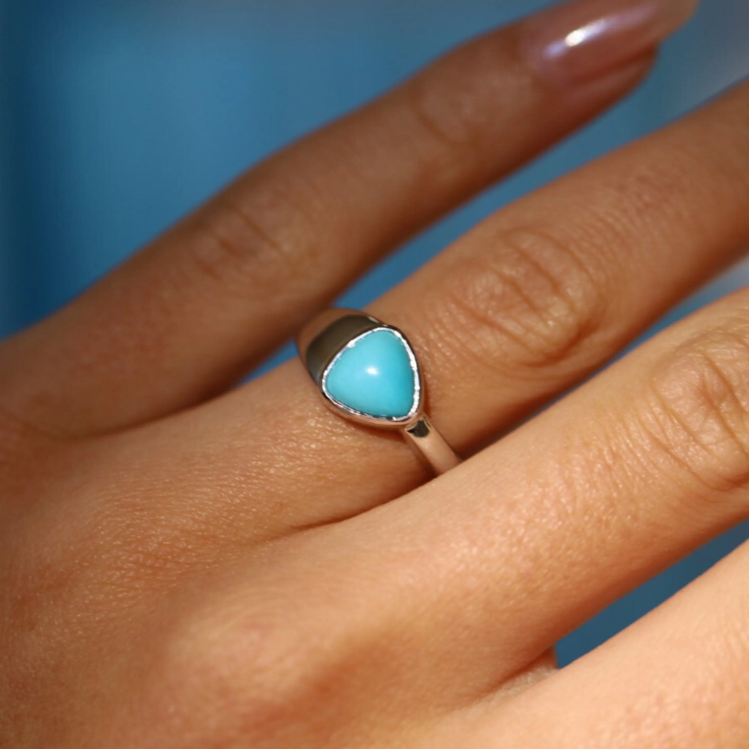 1.51ct Turquoise Trillion Ring sold by Marrow Fine product image thumbnail 2