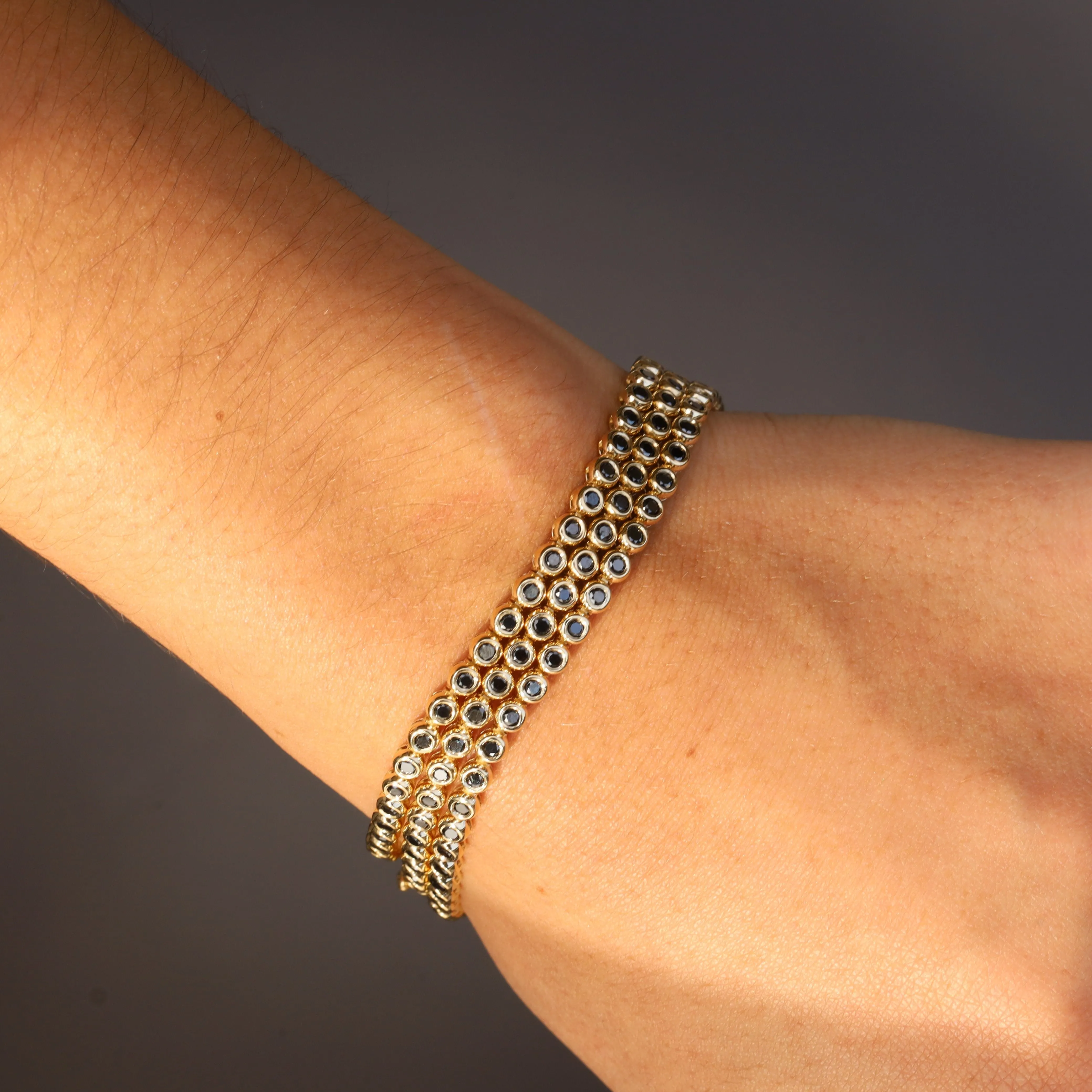 Black Diamond Bezeled Tennis Bracelet sold by Marrow Fine product image thumbnail 2