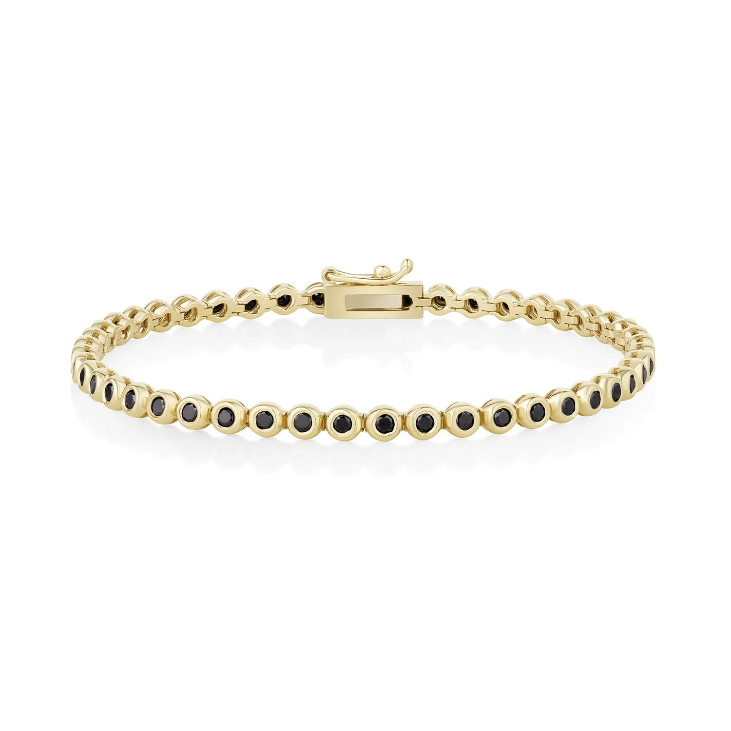 Black Diamond Bezeled Tennis Bracelet sold by Marrow Fine