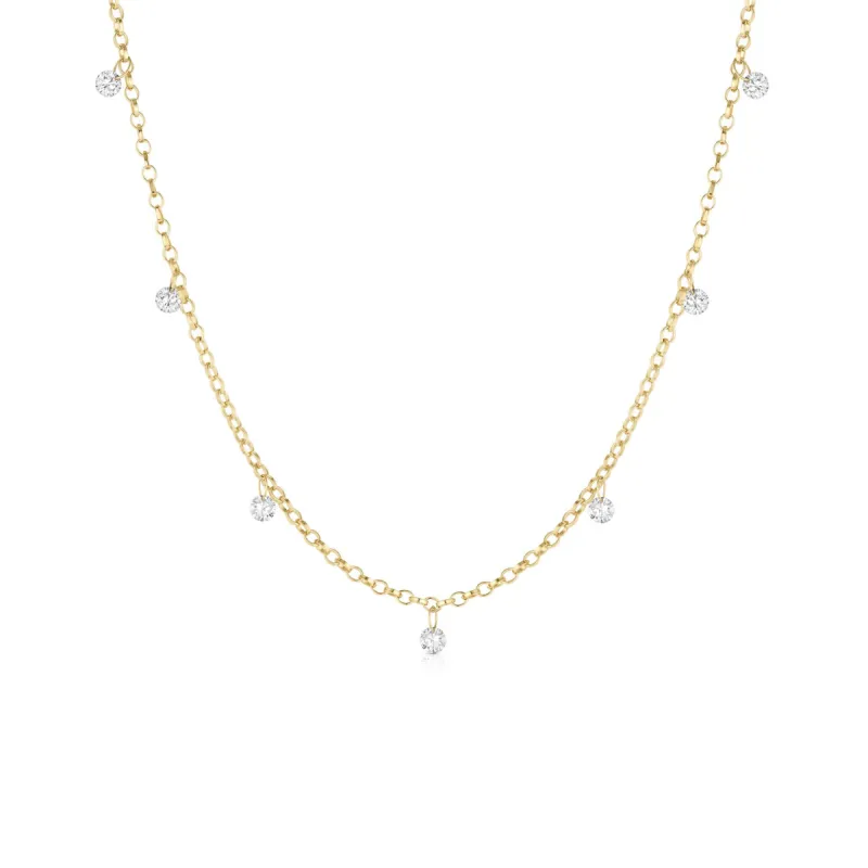 Seven Stone Diamond Drop Choker made by Marrow Fine