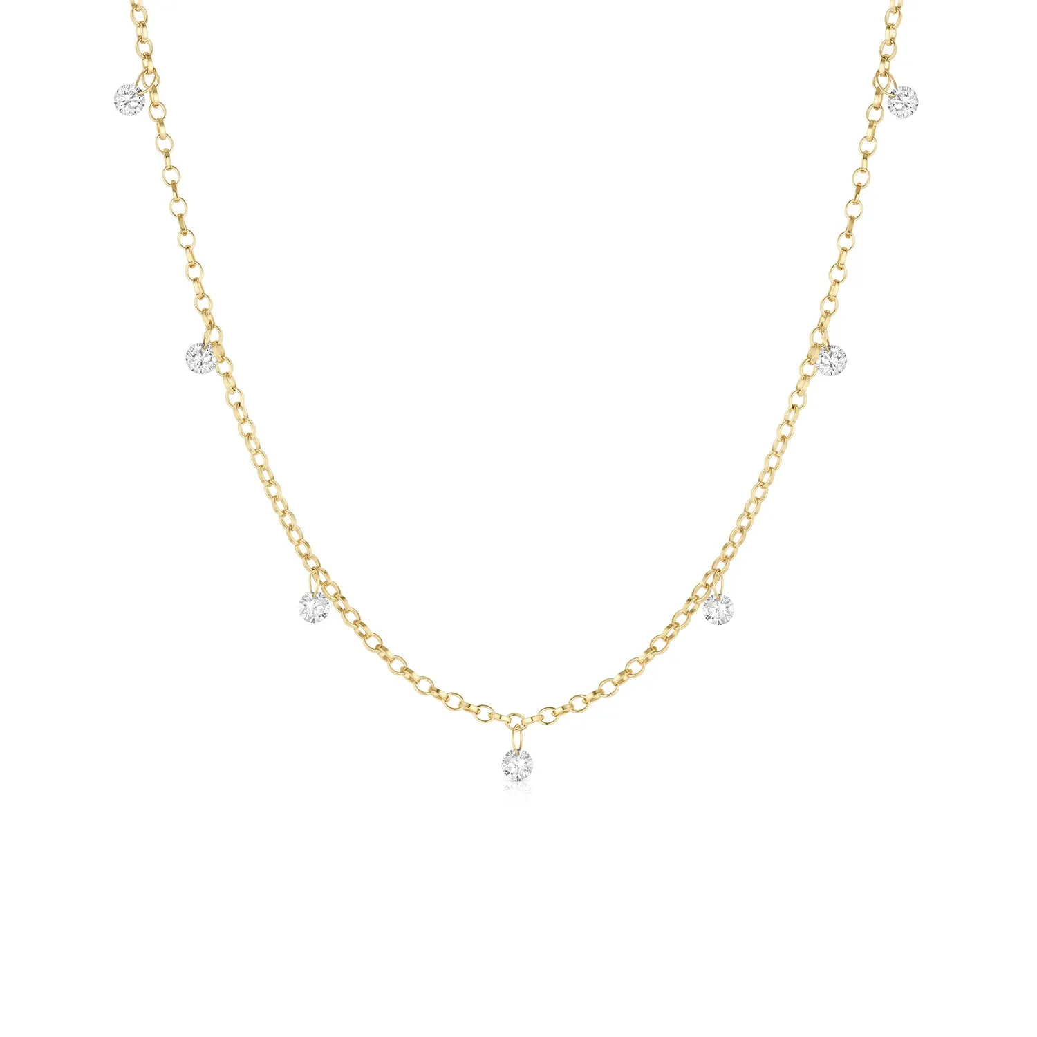 Seven Stone Diamond Drop Choker sold by Marrow Fine