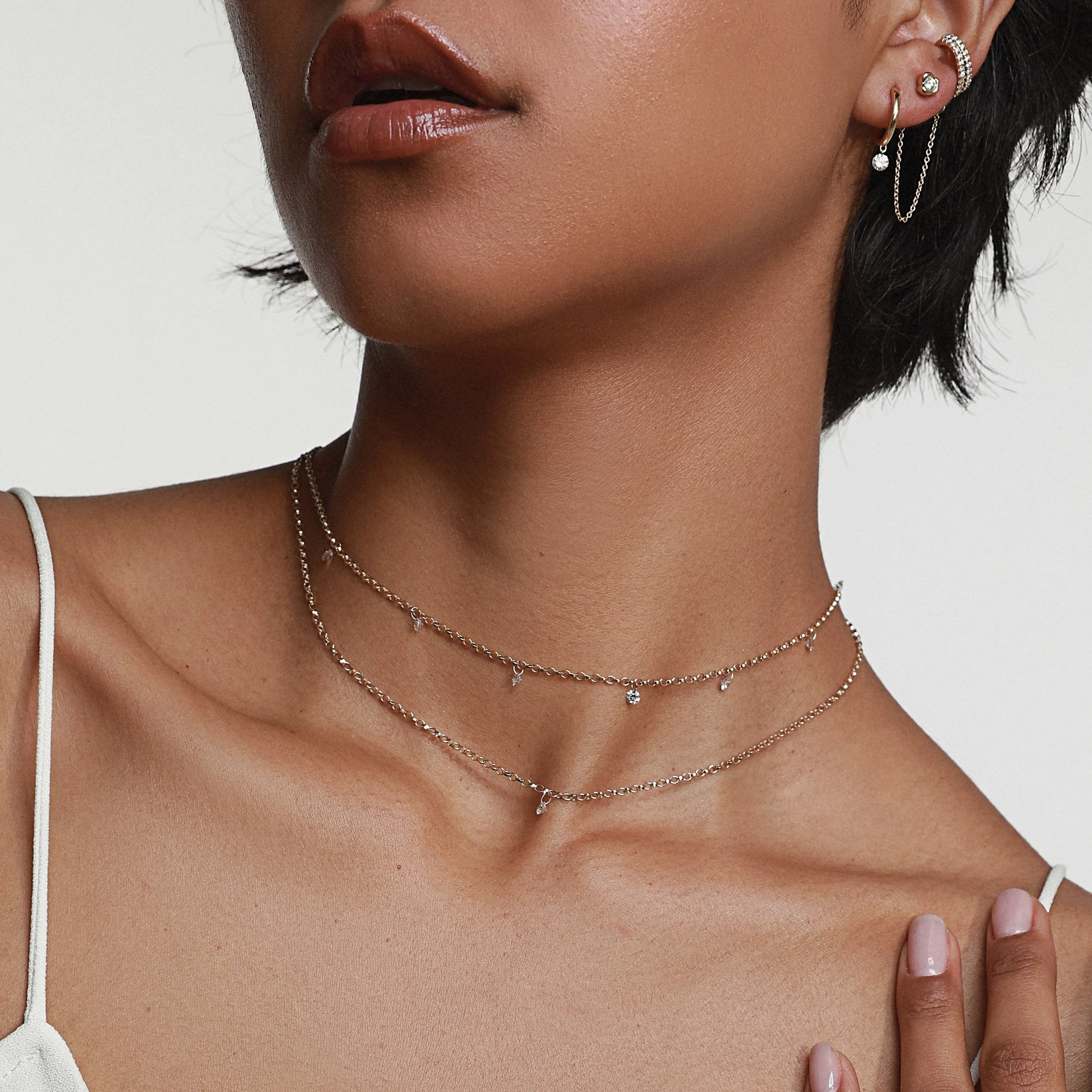 Seven Stone Diamond Drop Choker sold by Marrow Fine product image thumbnail 2