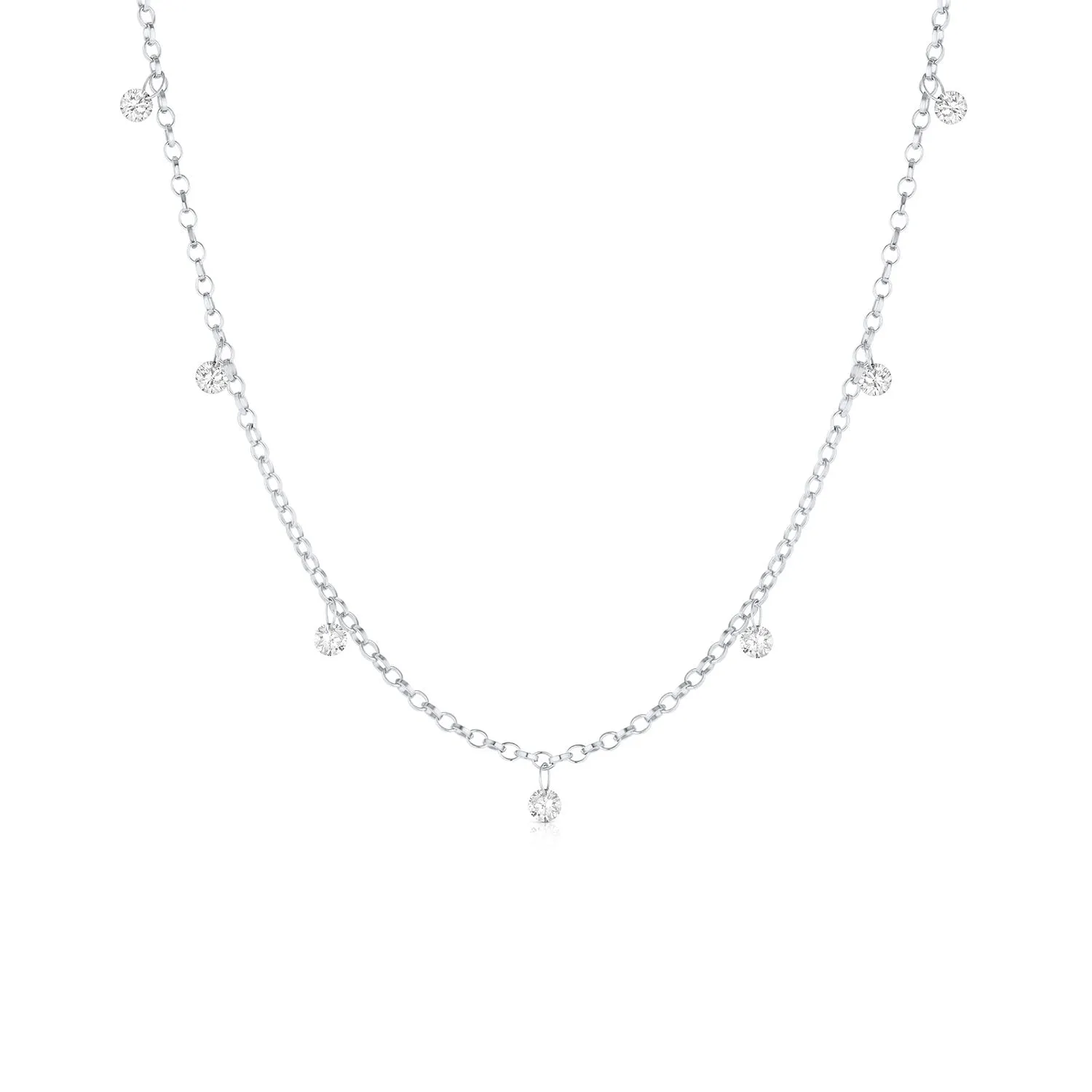 Seven Stone Diamond Drop Choker sold by Marrow Fine product image thumbnail 4