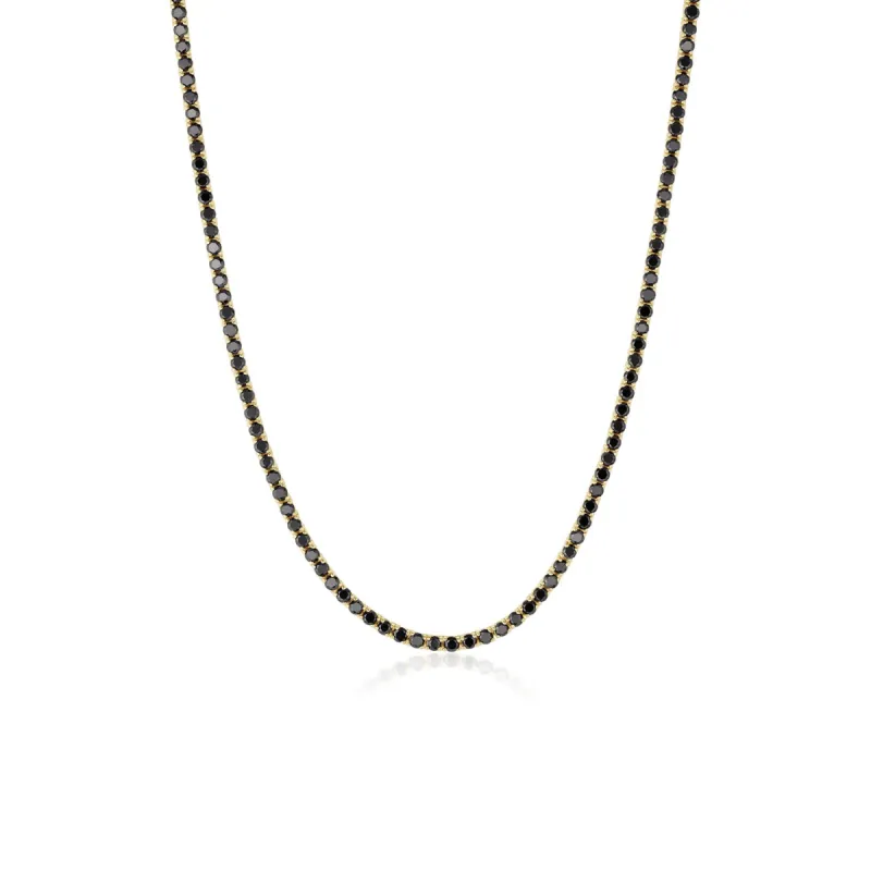 Black Diamond Tennis Necklace sold by Marrow Fine