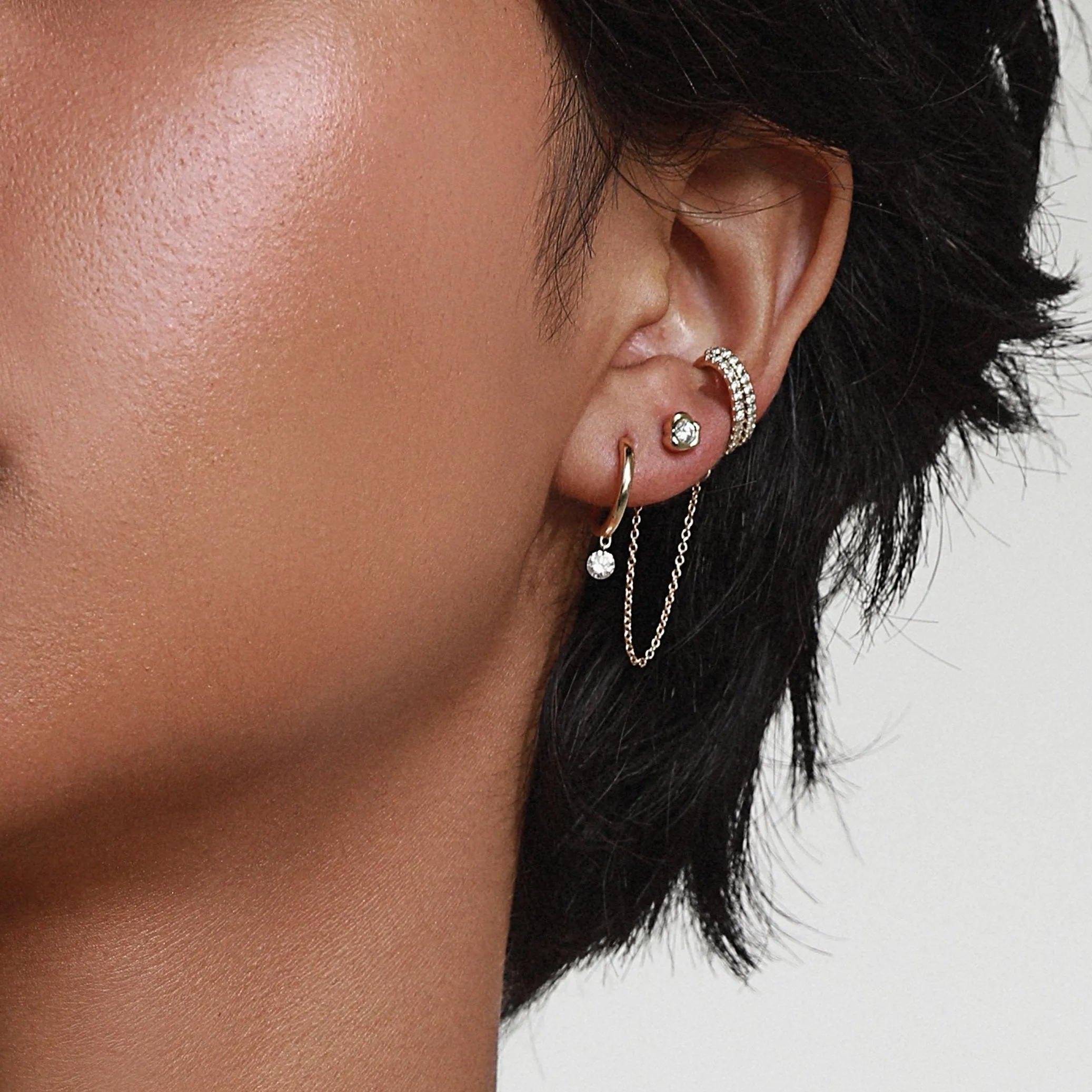 Diamond Drop Hoops sold by Marrow Fine product image thumbnail 2