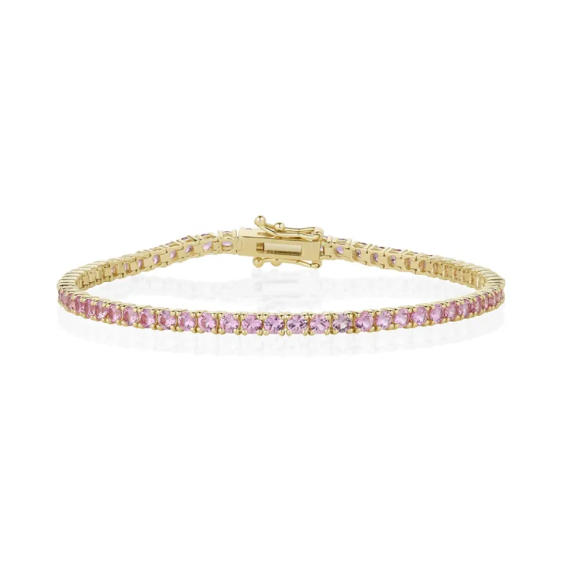 4.40ct Pink Sapphire Tennis Bracelet sold by Marrow Fine
