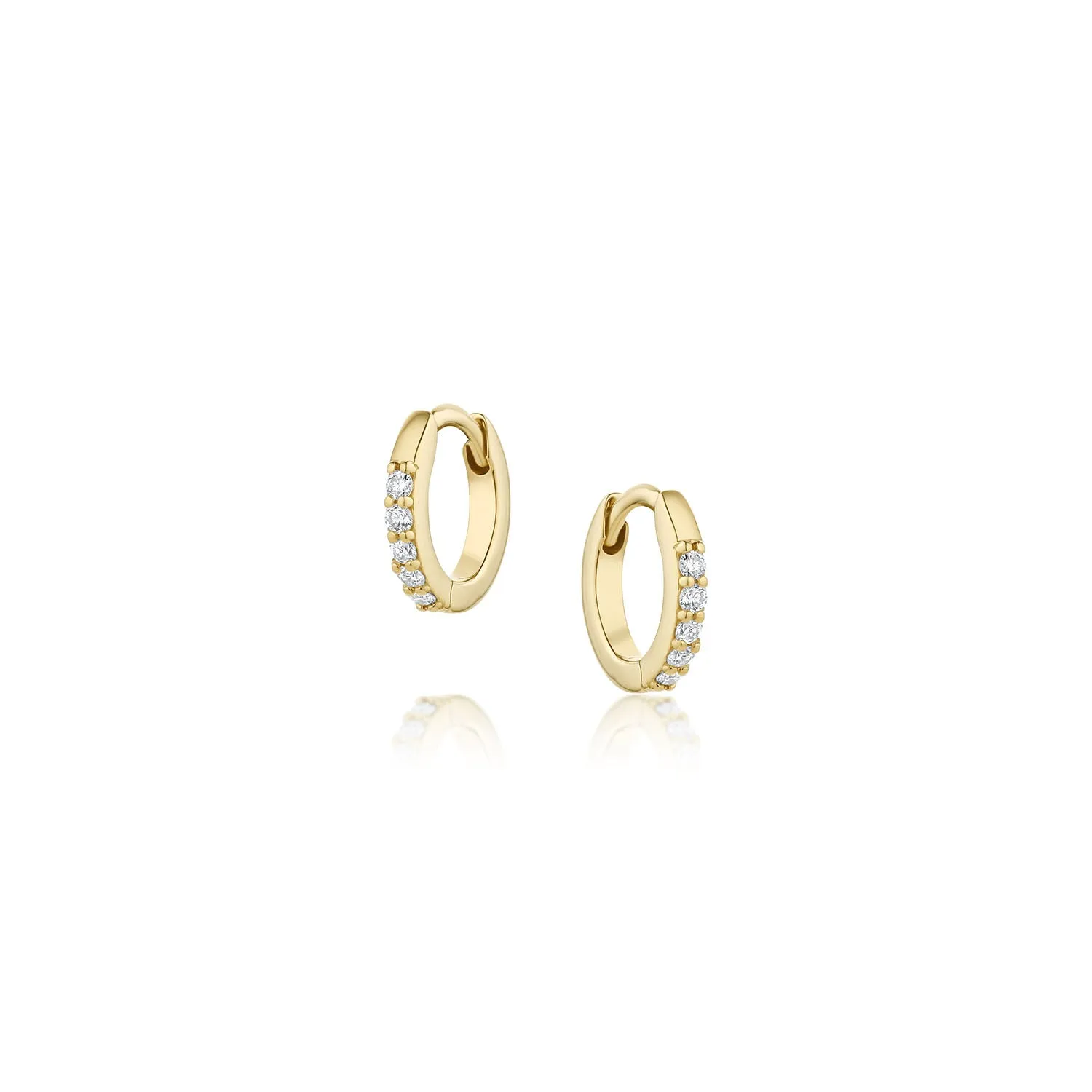 Mini White Diamond Hoops - 10mm sold by Marrow Fine