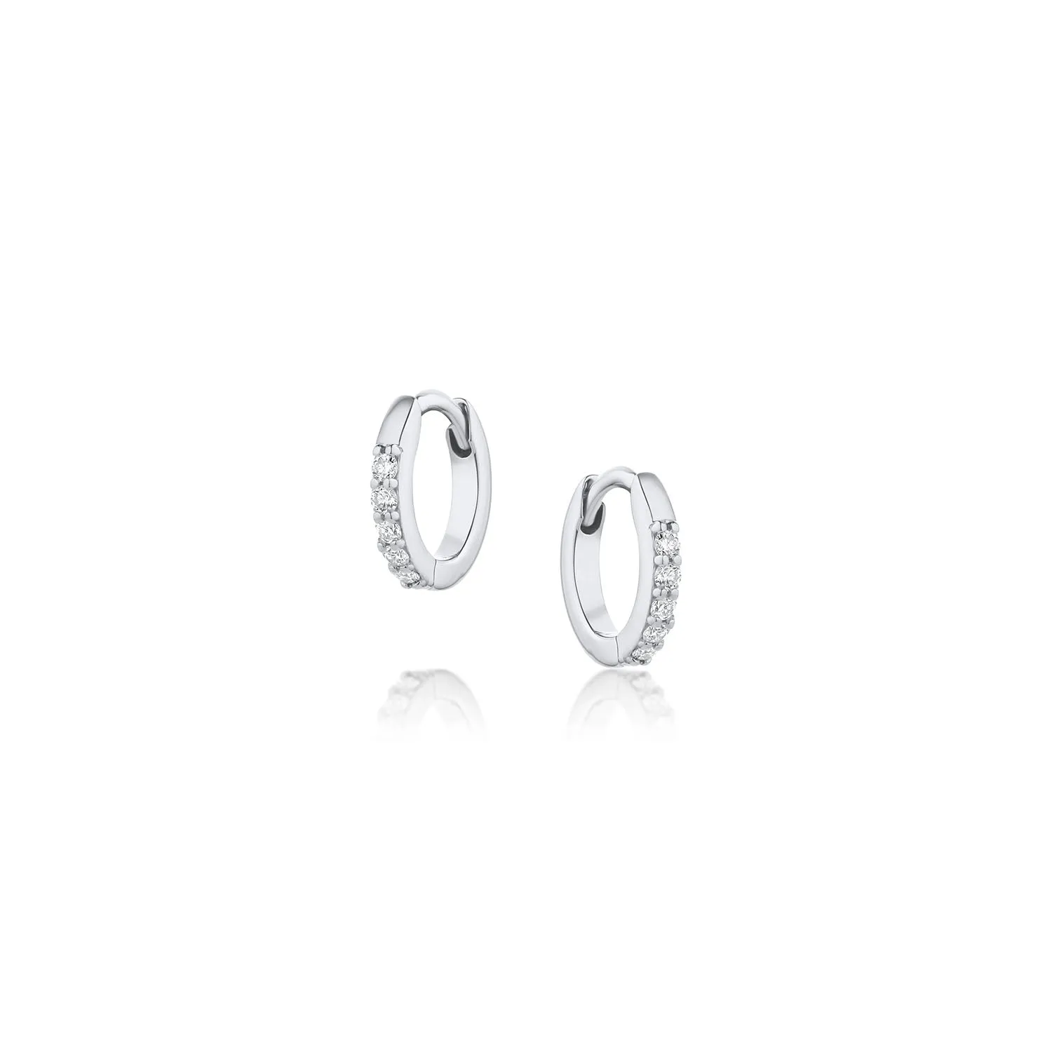 Mini White Diamond Hoops - 10mm sold by Marrow Fine product image thumbnail 3