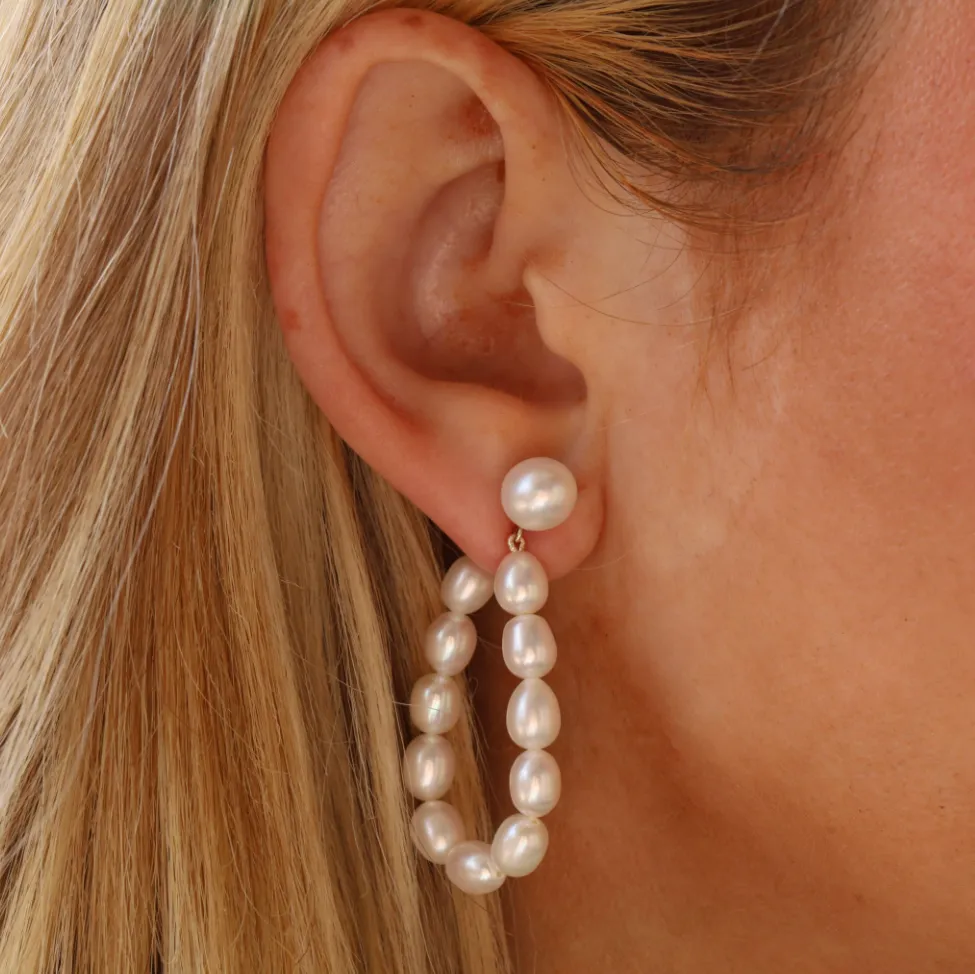 Teardrop Pearl Earrings sold by Marrow Fine product image thumbnail 2
