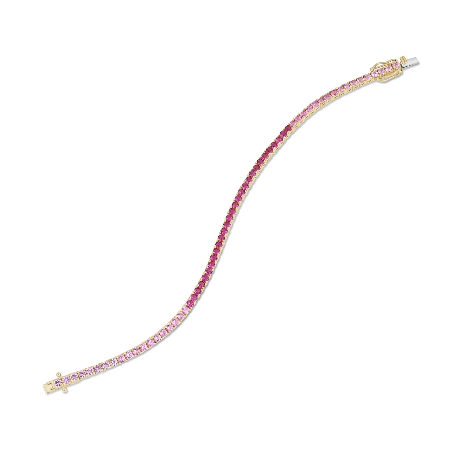 5.64tcw Gradient Pink Sapphire Tennis Bracelet sold by Marrow Fine product image thumbnail 2
