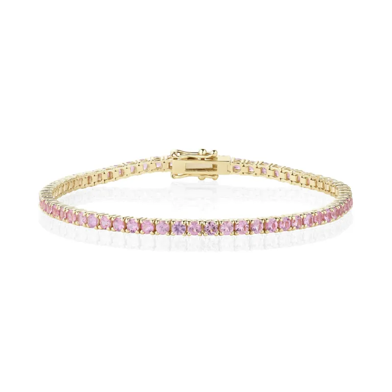 4.87tcw Light Pink Sapphire Tennis Bracelet sold by Marrow Fine