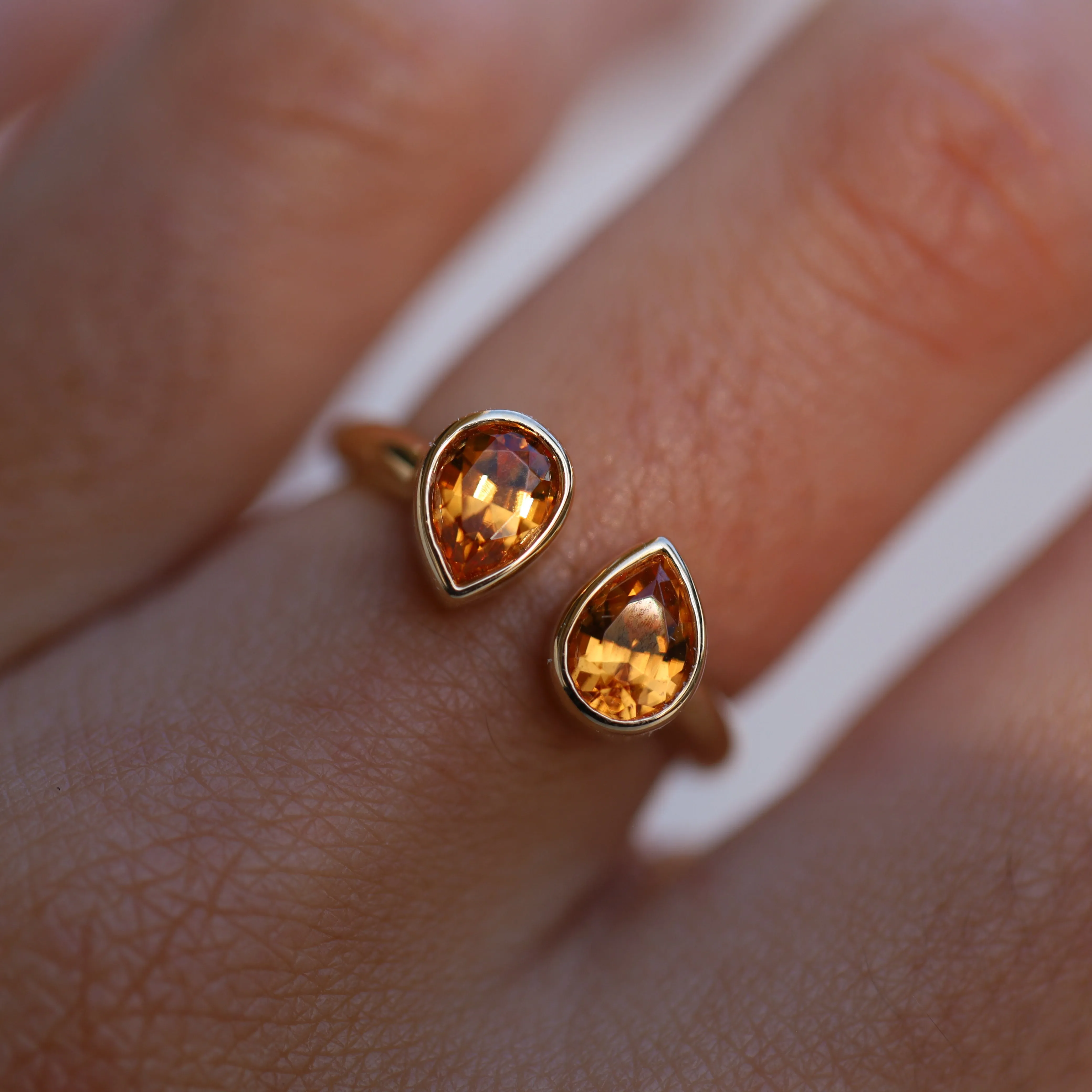 1.73tcw Mandarin Garnet Pear Shape Ring sold by Marrow Fine product image thumbnail 2