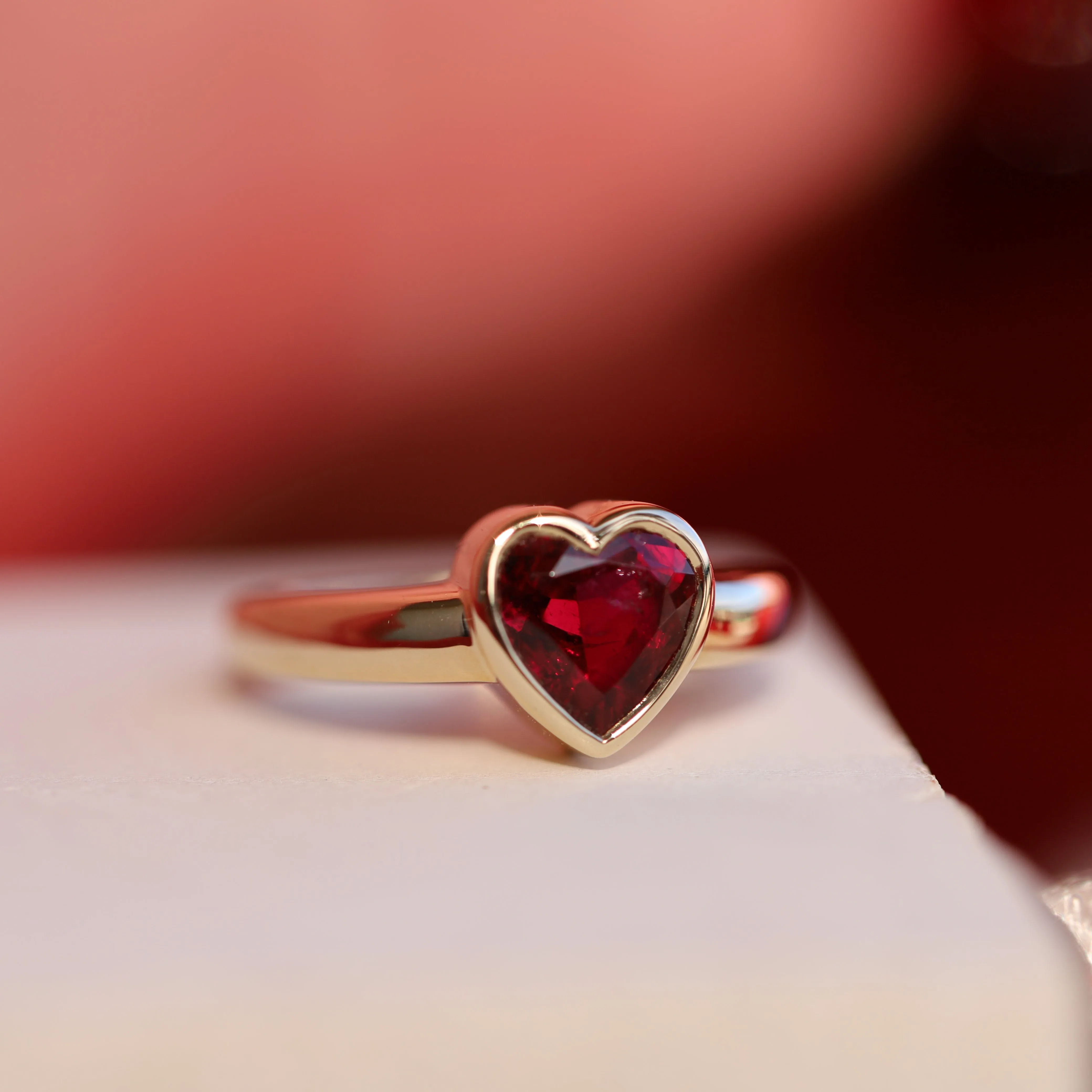 1.51ct Rhodolite Garnet Heart Ring sold by Marrow Fine product image thumbnail 4