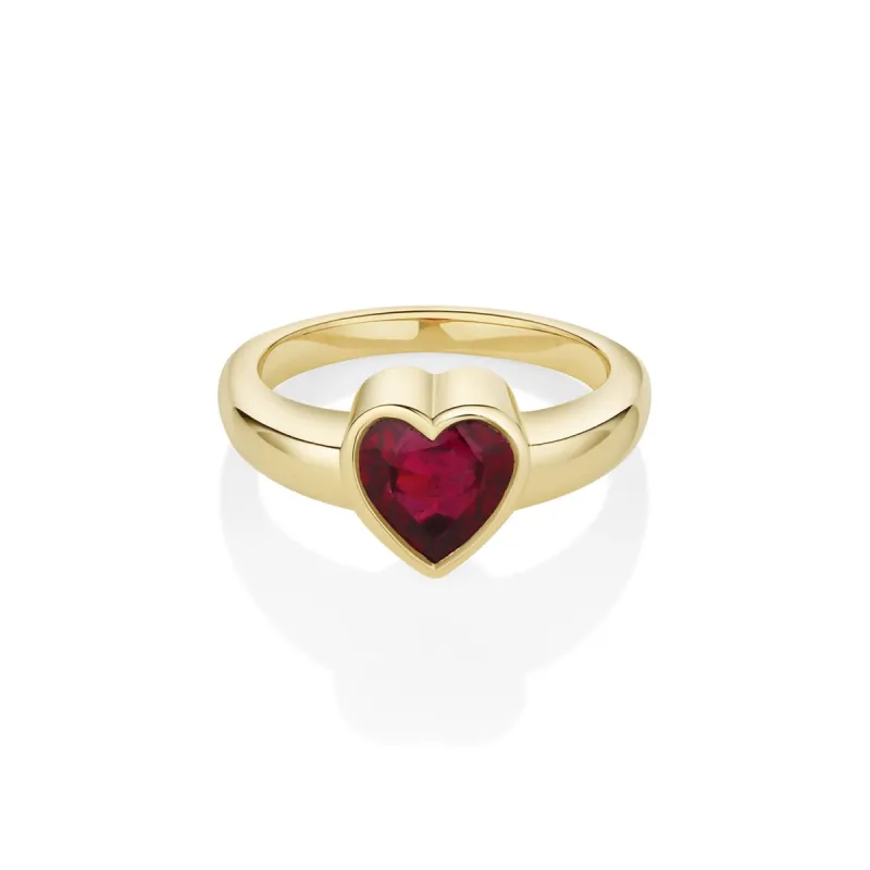 1.51ct Rhodolite Garnet Heart Ring sold by Marrow Fine