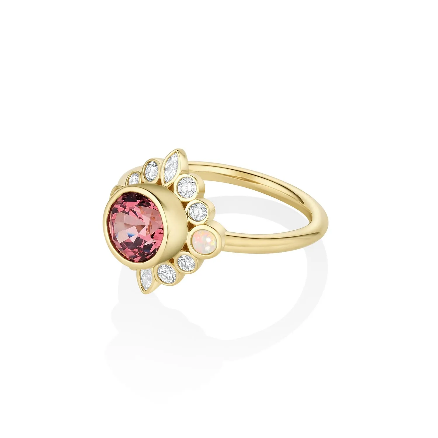 1.82ct Imperial Malaya Garnet and Opal Scarlette Compass Ring sold by Marrow Fine product image thumbnail 3