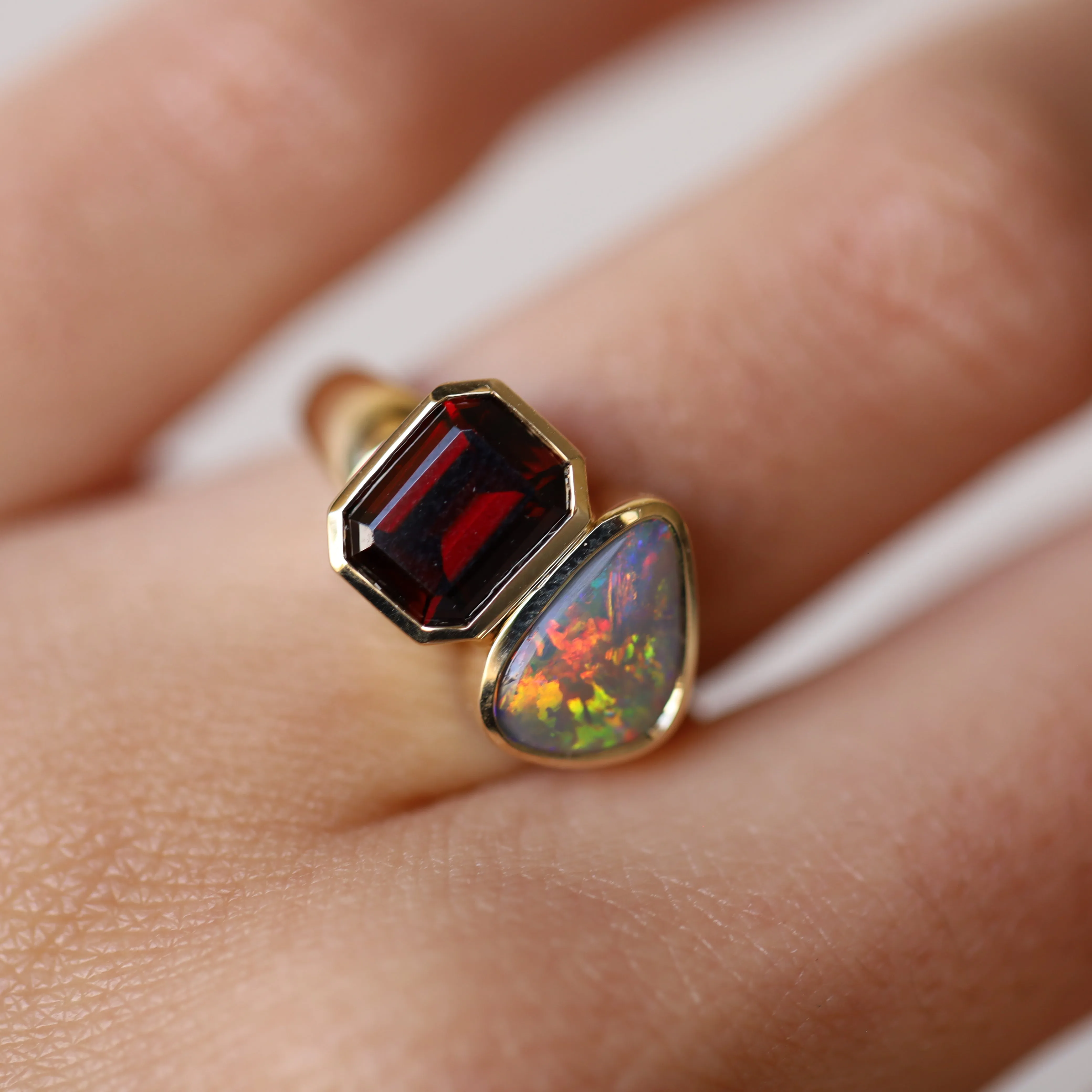 1.97ct Raja Garnet and 1.30ct Opal Ring sold by Marrow Fine product image thumbnail 2
