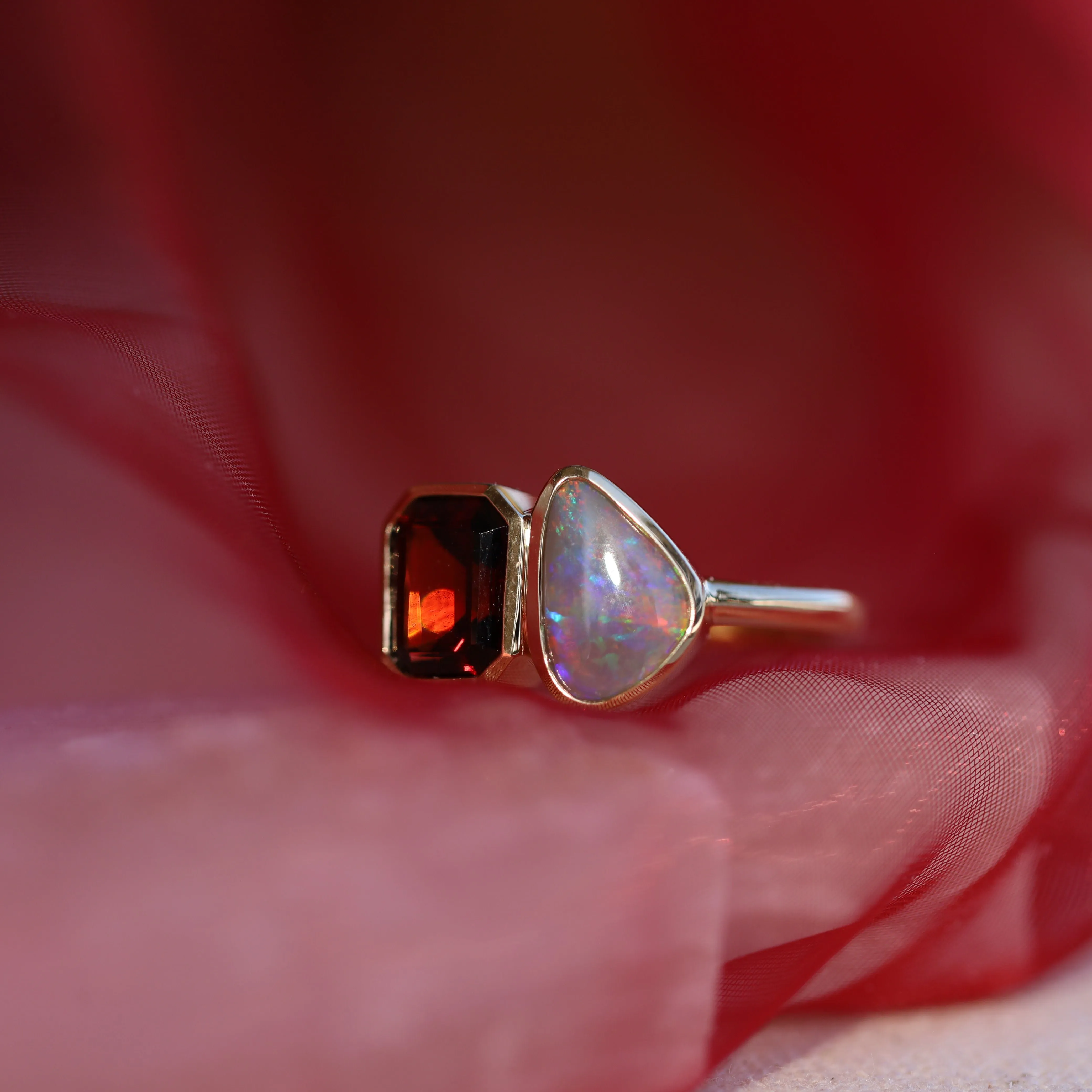1.97ct Raja Garnet and 1.30ct Opal Ring sold by Marrow Fine product image thumbnail 4