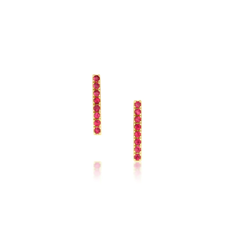 Ruby Pavé Bar Studs sold by Marrow Fine