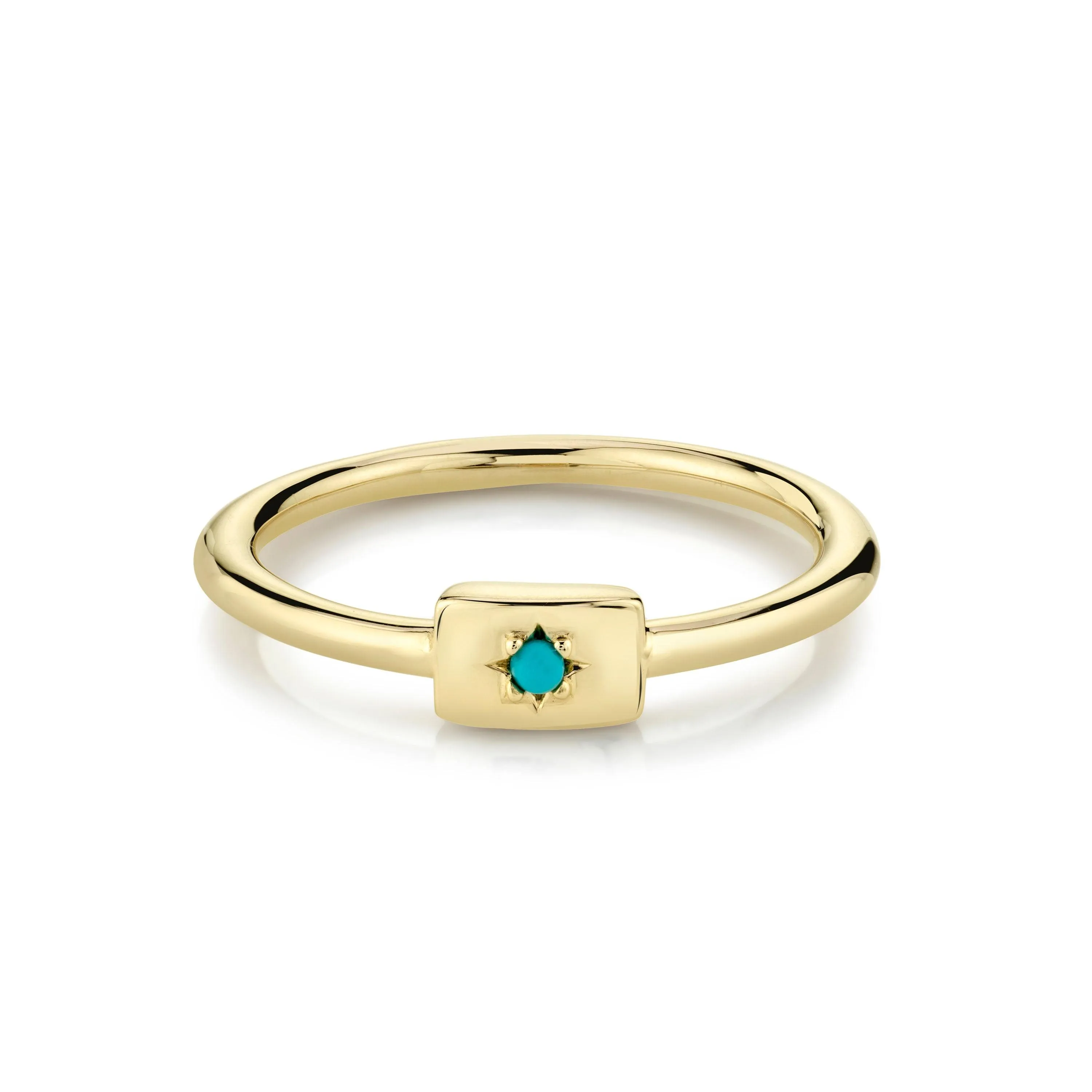 Turquoise Plate Stacking Ring - December sold by Marrow Fine