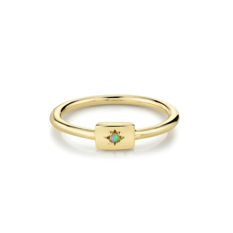 Opal Plate Stacking Ring - October sold by Marrow Fine