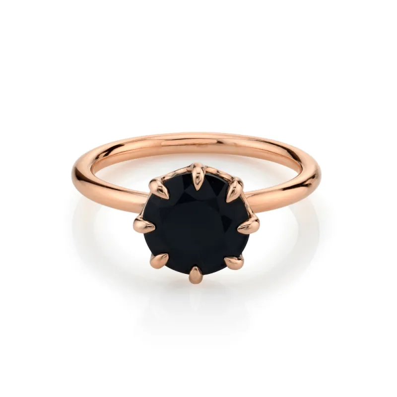 Rhiannon Round Black Onyx Solitaire sold by Marrow Fine