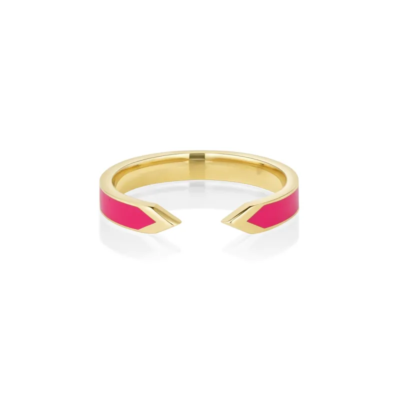 Open Shank Ring - Pink Enamel sold by Marrow Fine