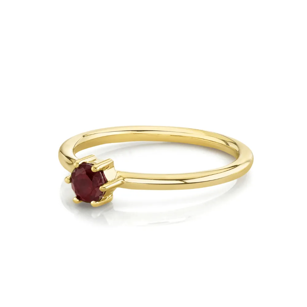 Ruby Solitaire Stacking Ring - July sold by Marrow Fine product image thumbnail 3