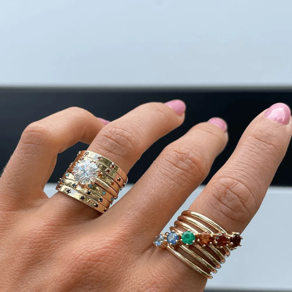 Ruby Solitaire Stacking Ring - July sold by Marrow Fine product image thumbnail 4