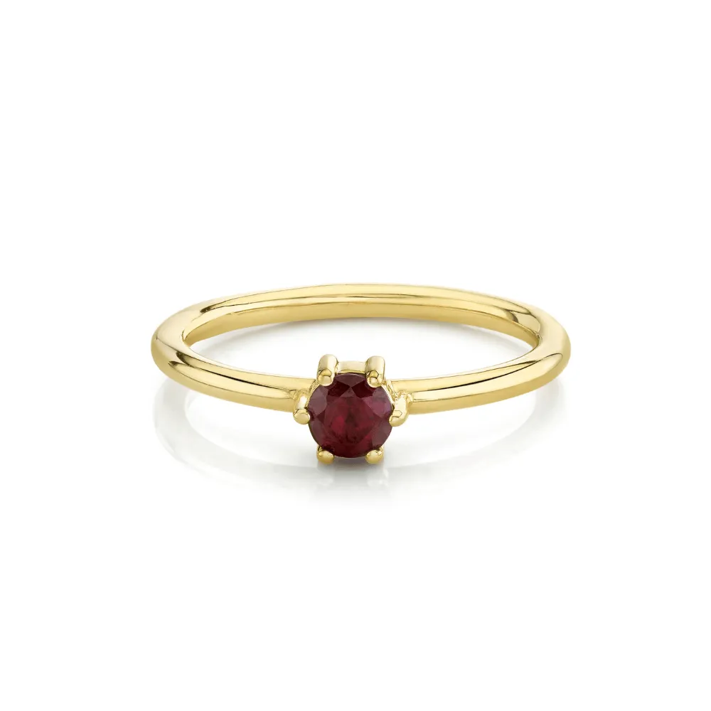 Ruby Solitaire Stacking Ring - July sold by Marrow Fine