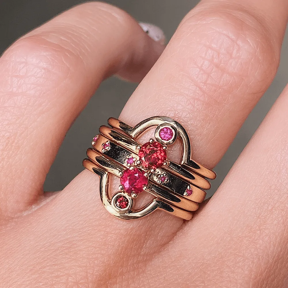 Ruby Solitaire Stacking Ring - July sold by Marrow Fine product image thumbnail 2