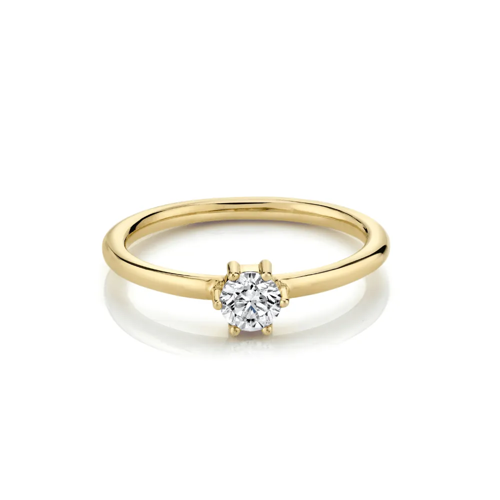 Diamond Solitaire Stacking Ring - April sold by Marrow Fine