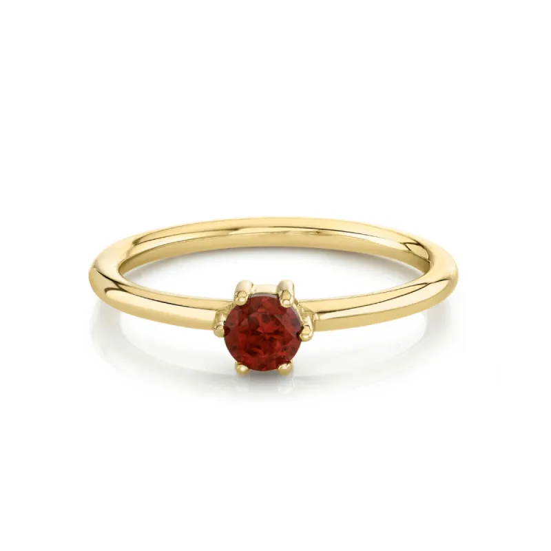 Garnet Solitaire Stacking Ring - January sold by Marrow Fine