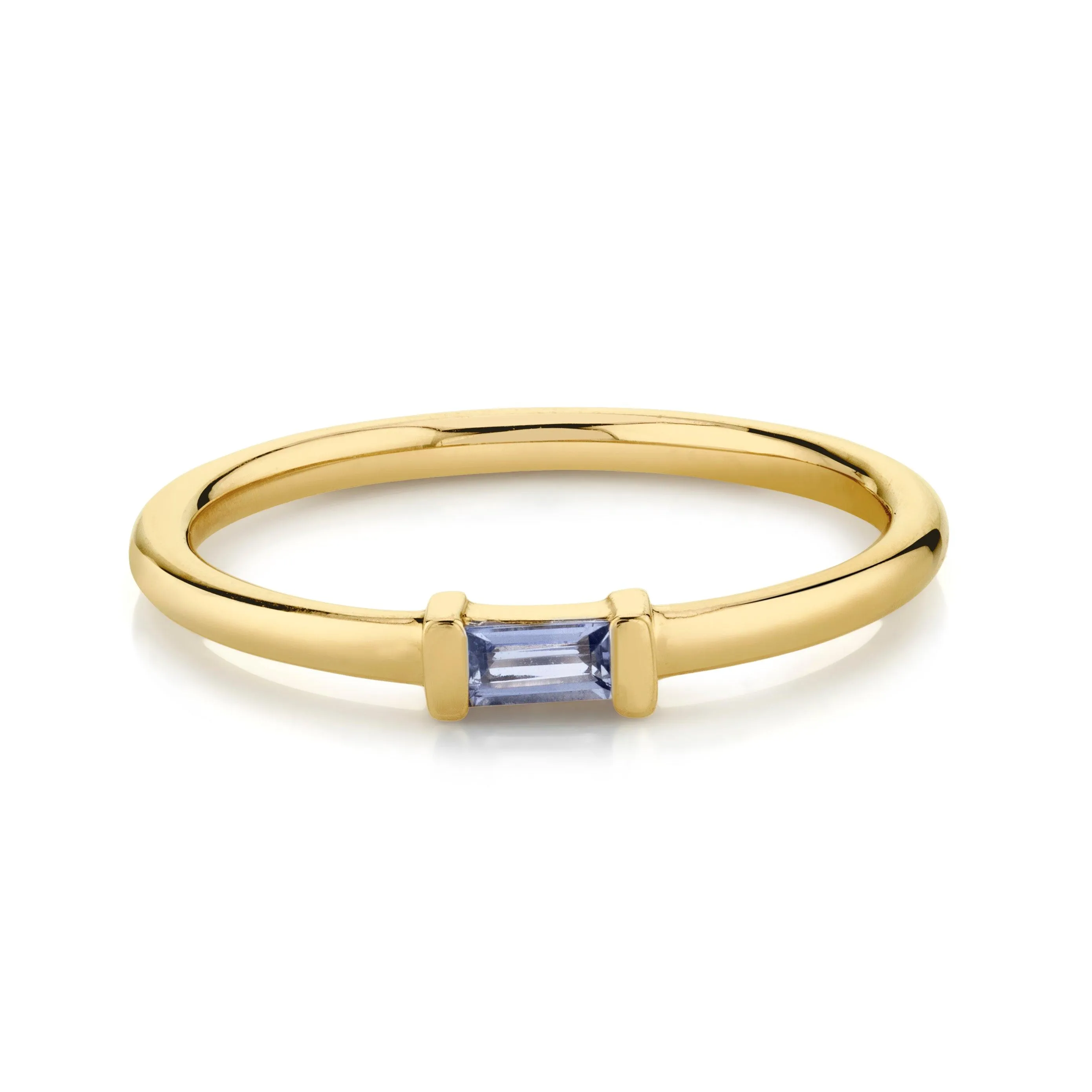 Tanzanite Straight Baguette Stacking Ring - December sold by Marrow Fine