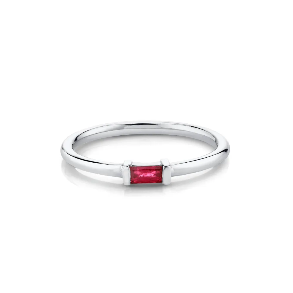 Ruby Straight Baguette Stacking Ring - July sold by Marrow Fine product image thumbnail 4