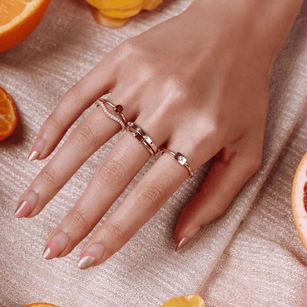 Ruby Straight Baguette Stacking Ring - July sold by Marrow Fine product image thumbnail 2