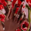 Garnet Straight Baguette Stacking Ring - January sold by Marrow Fine