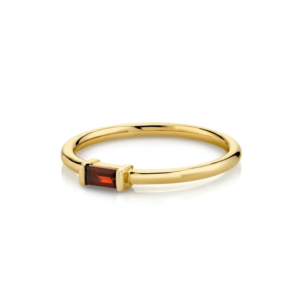 Garnet Straight Baguette Stacking Ring - January sold by Marrow Fine product image thumbnail 3