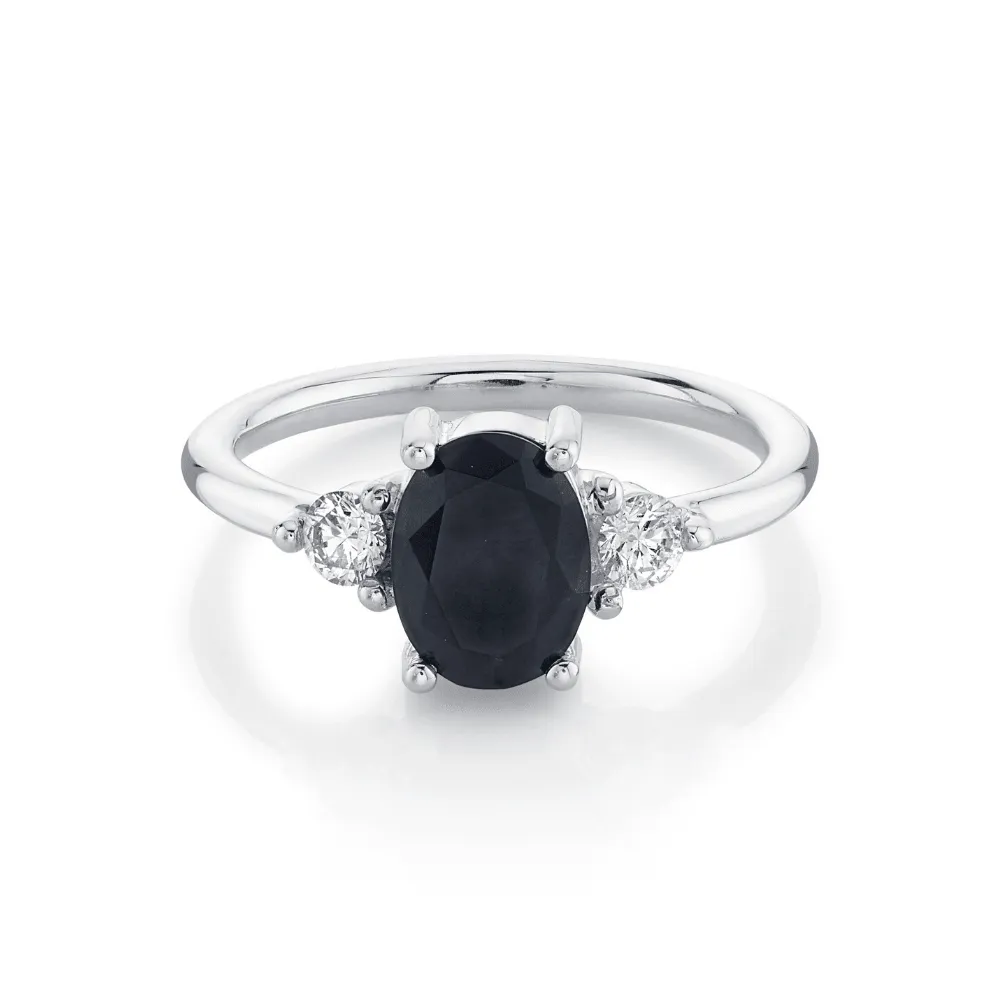 Bewitched Black Onyx 3 Stone Ring sold by Marrow Fine product image thumbnail 3