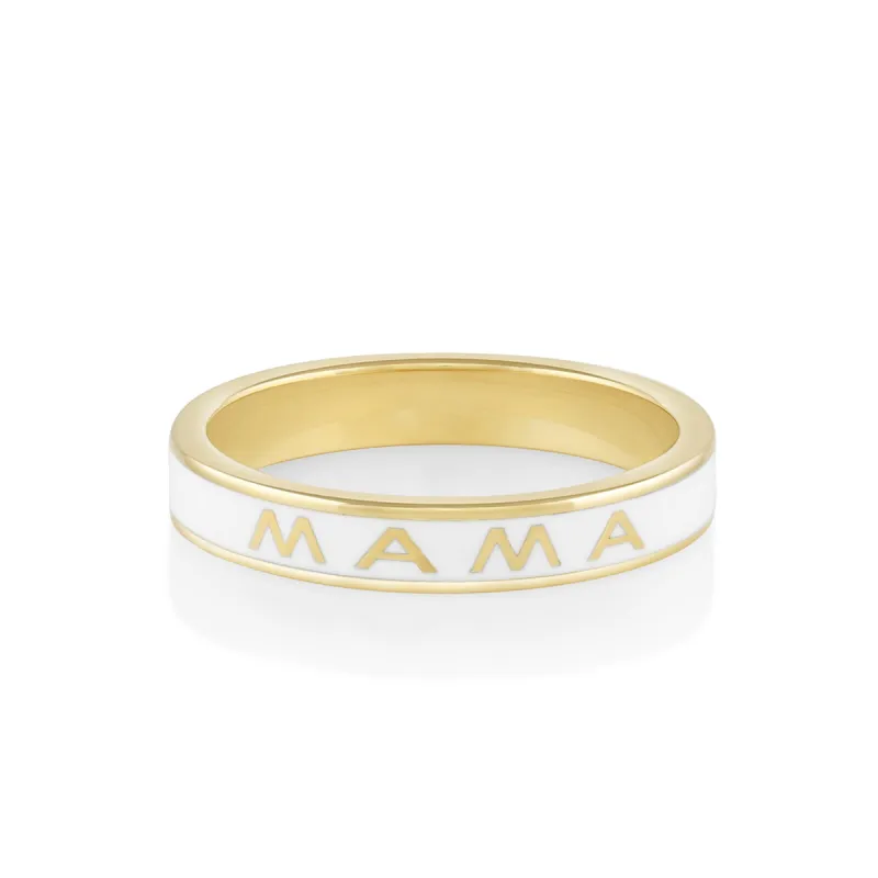 Mama Enamel Band - White Enamel sold by Marrow Fine