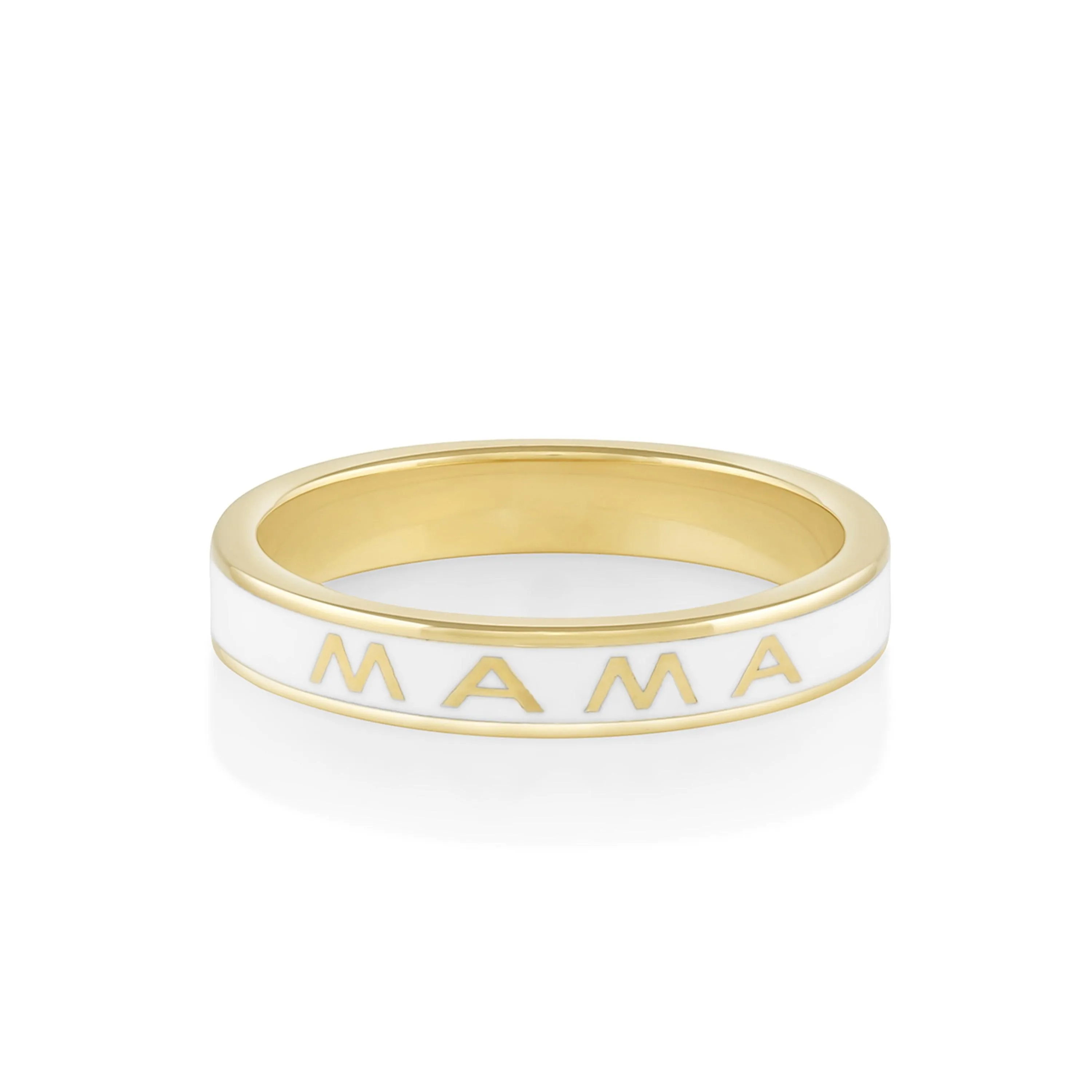 Mama Enamel Band - White Enamel sold by Marrow Fine