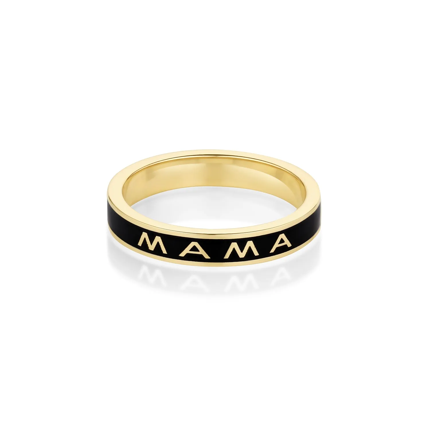 Mama Enamel Band - Black Enamel sold by Marrow Fine