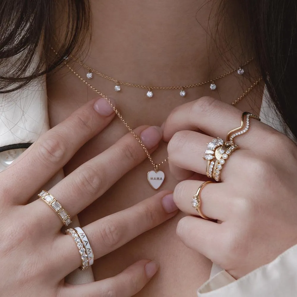 Mama Enamel Heart Pendant - Melon Enamel sold by Marrow Fine product image thumbnail 5