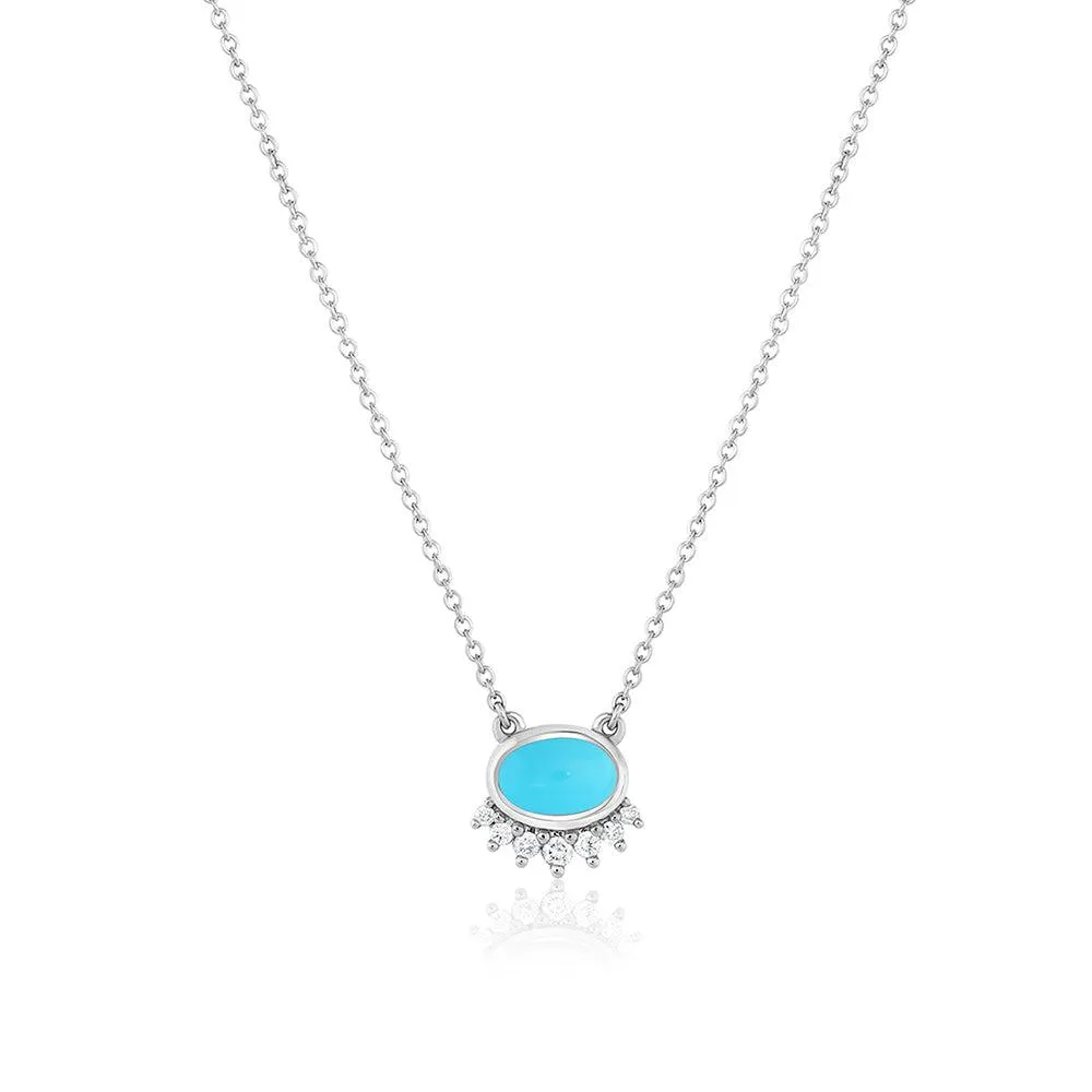 Turquoise & White Diamond Sunrise Choker sold by Marrow Fine