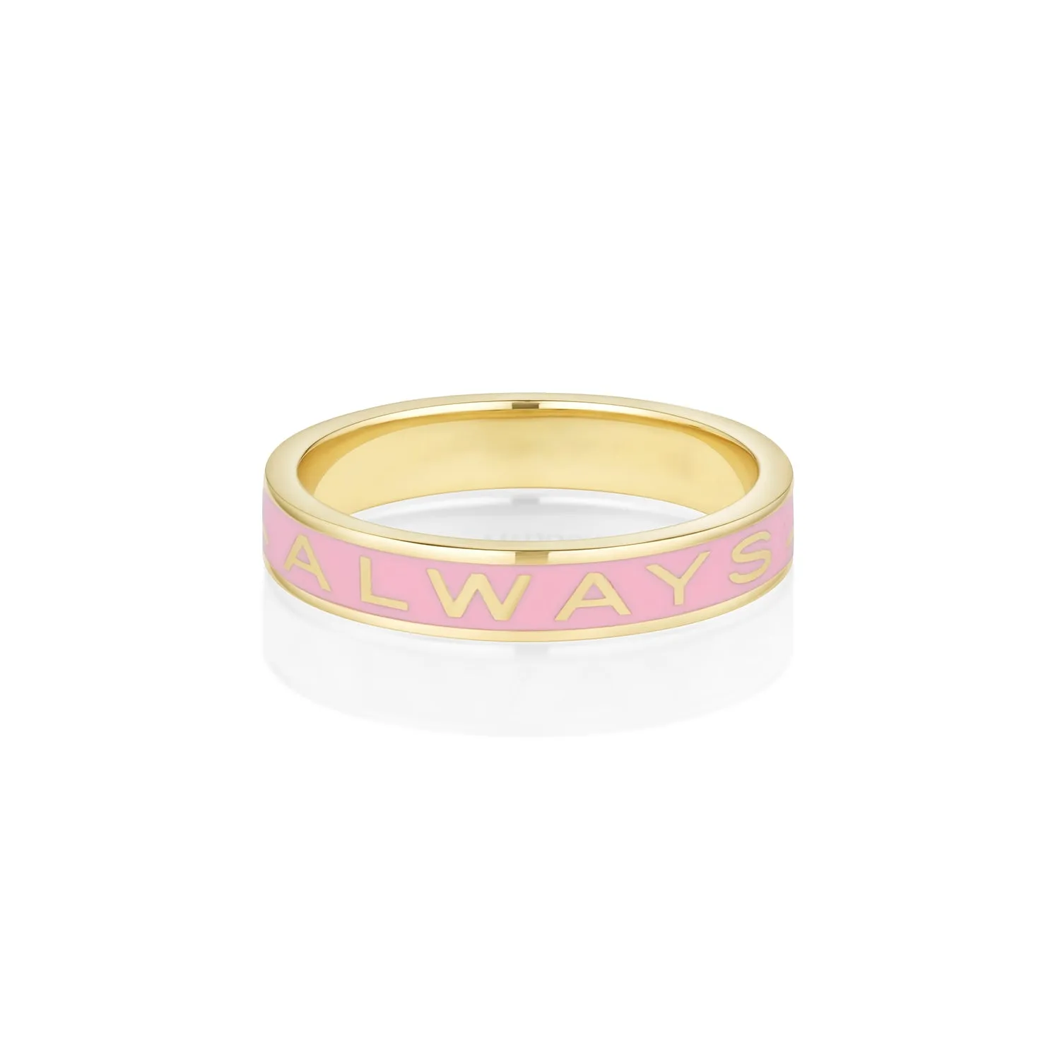 "Always" Gold Memory Ring - Pink Enamel sold by Marrow Fine